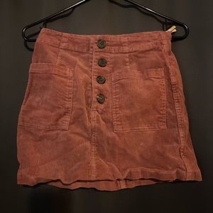 Light pink Love Tree fitted button up skirt, size small